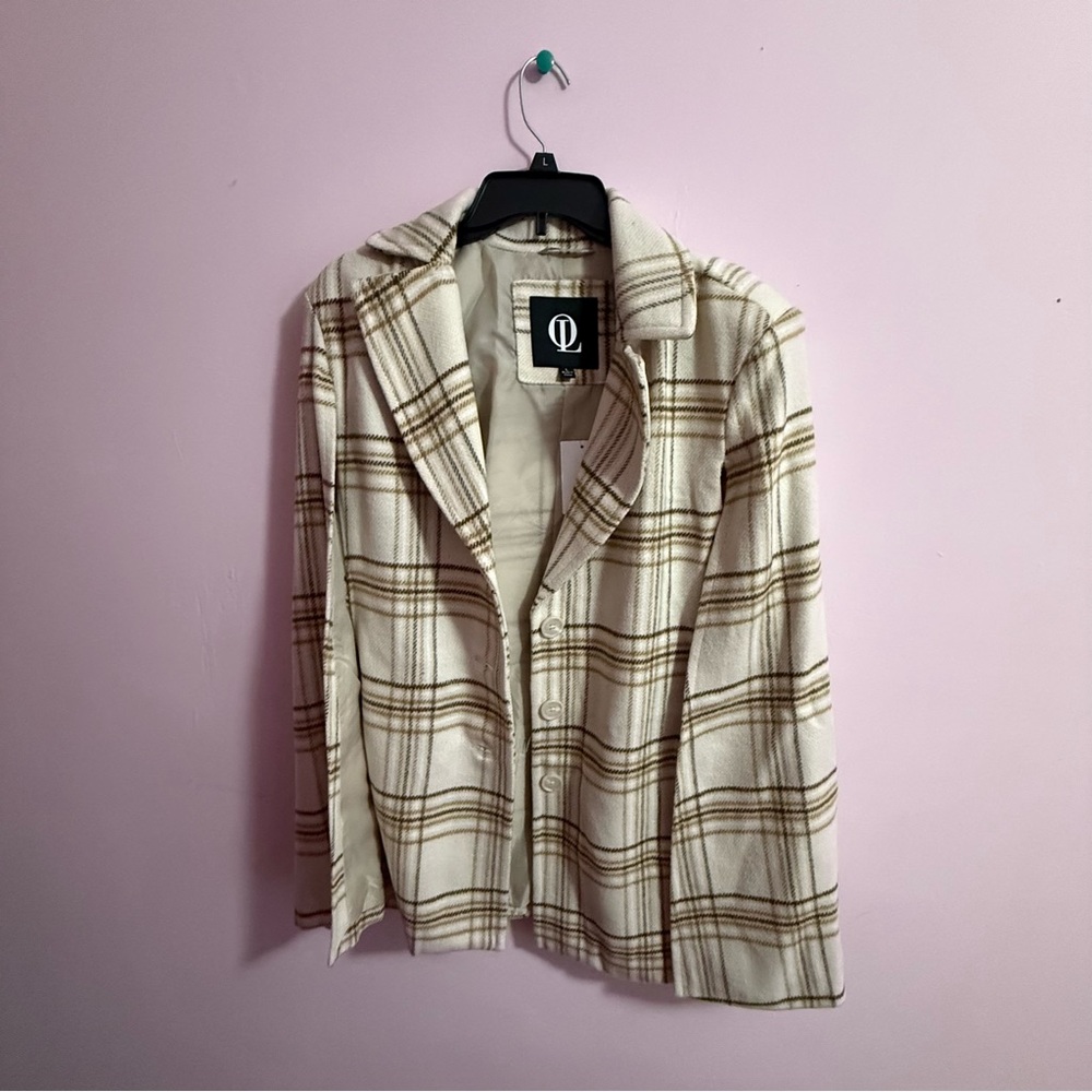 Ookie and Lala Plaid Women's Blazer Cape Coat Size L